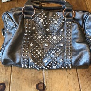 Buckle studded and rhinestone bag